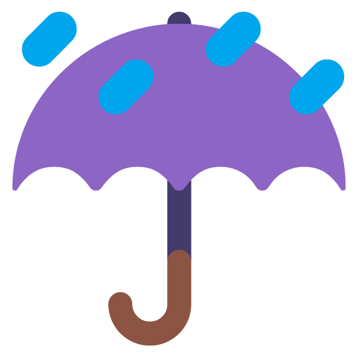 Microsoft umbrella with rain drops emoji image