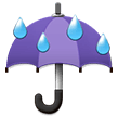 Samsung umbrella with rain drops emoji image