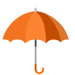 Skype umbrella with rain drops emoji image