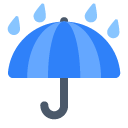Toss umbrella with rain drops emoji image