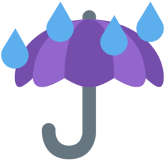 Twitter umbrella with rain drops emoji image