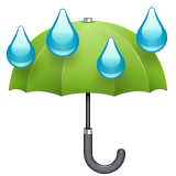 Whatsapp umbrella with rain drops emoji image