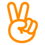 au by KDDI victory hand emoji image