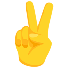 Facebook Messenger victory hand emoji image