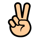 SoftBank victory hand emoji image