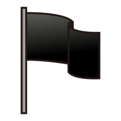 Emojidex waving black flag emoji image
