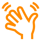 au by KDDI waving hand sign emoji image