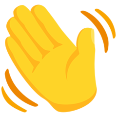 Facebook Messenger waving hand sign emoji image