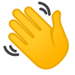 Google waving hand sign emoji image
