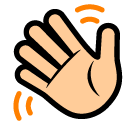 SoftBank waving hand sign emoji image