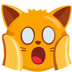 Facebook Messenger weary cat face emoji image