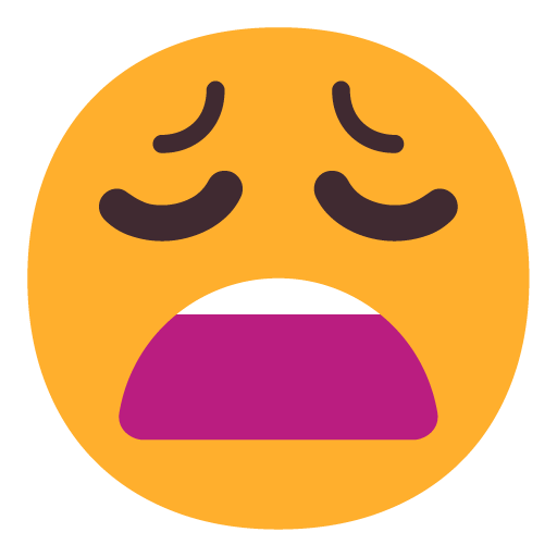 Microsoft weary face emoji image