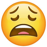 Whatsapp weary face emoji image