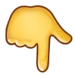 Samsung white down pointing backhand index emoji image