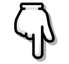 SoftBank white down pointing backhand index emoji image