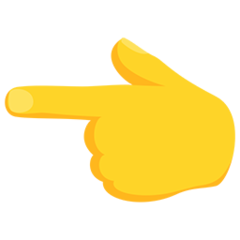 Facebook Messenger white left pointing backhand index emoji image