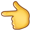 Samsung white left pointing backhand index emoji image