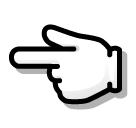 SoftBank white left pointing backhand index emoji image