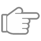 HTC white right pointing backhand index emoji image