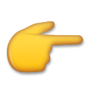 LG white right pointing backhand index emoji image