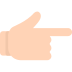 Mozilla white right pointing backhand index emoji image