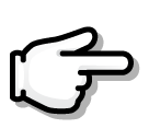 SoftBank white right pointing backhand index emoji image