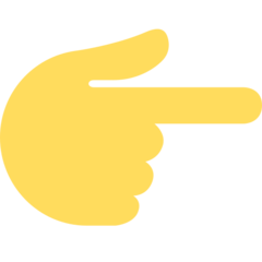 Twitter white right pointing backhand index emoji image