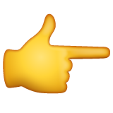 Whatsapp white right pointing backhand index emoji image