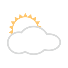 Emojidex white sun behind cloud emoji image