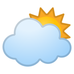 Google white sun behind cloud emoji image