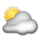LG white sun behind cloud emoji image