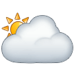 Samsung white sun behind cloud emoji image
