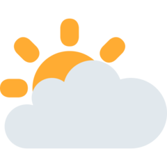 Twitter white sun behind cloud emoji image