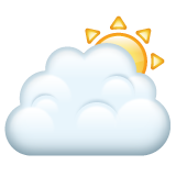 Whatsapp white sun behind cloud emoji image