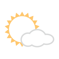 Emojidex white sun with small cloud emoji image