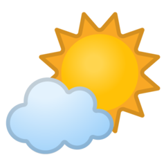 Google white sun with small cloud emoji image