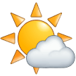 Samsung white sun with small cloud emoji image