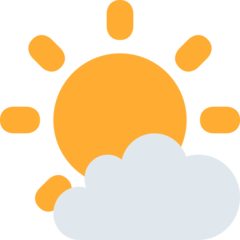 Twitter white sun with small cloud emoji image