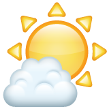 Whatsapp white sun with small cloud emoji image