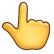 Samsung white up pointing backhand index emoji image
