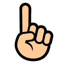 SoftBank white up pointing index emoji image