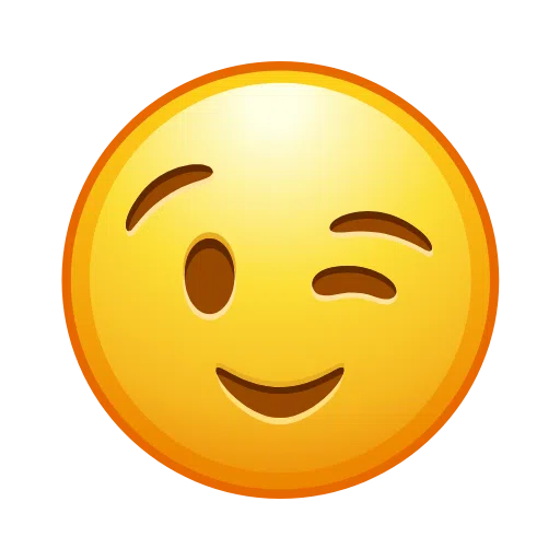 Telegram winking face emoji image