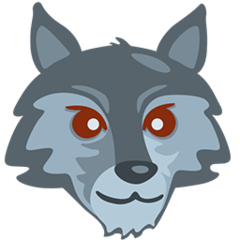 Facebook Messenger wolf face emoji image