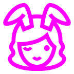 au by KDDI woman with bunny ears emoji image