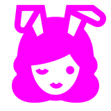 Docomo woman with bunny ears emoji image