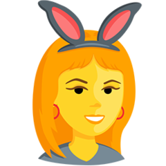 Facebook Messenger woman with bunny ears emoji image