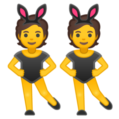 Google woman with bunny ears emoji image