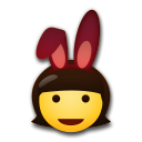 LG woman with bunny ears emoji image