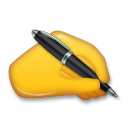 LG writing hand emoji image