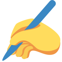Twitter writing hand emoji image